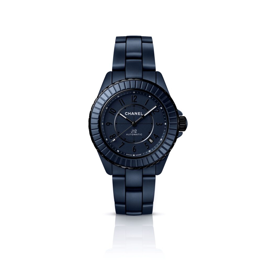 J12 Bleu Calibre 12.1, 38mm, in highly resistant ceramic and steel, from Chanel