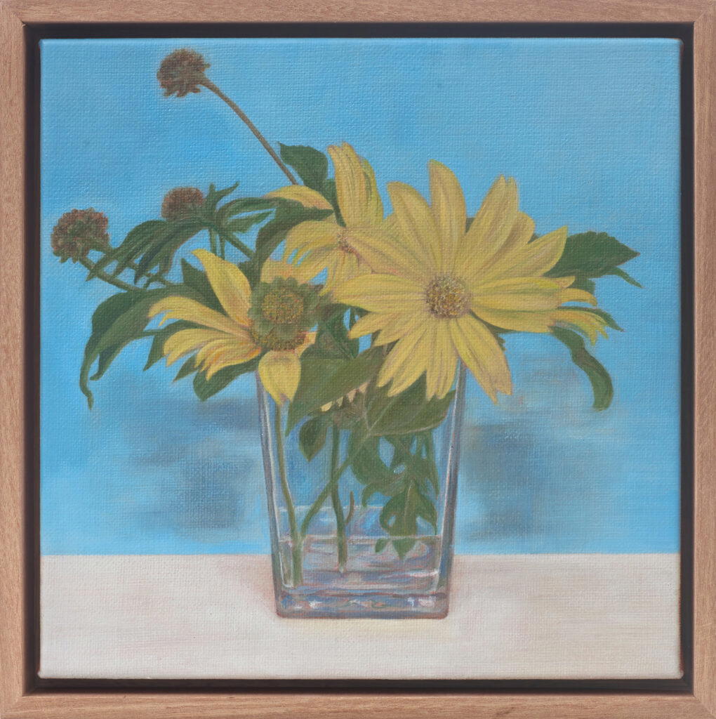 ‘Sunflowers’ (2025) depicts Mexican sunflowers and is an artistic ode to the still-life genre. Photo: Noor Mahnun