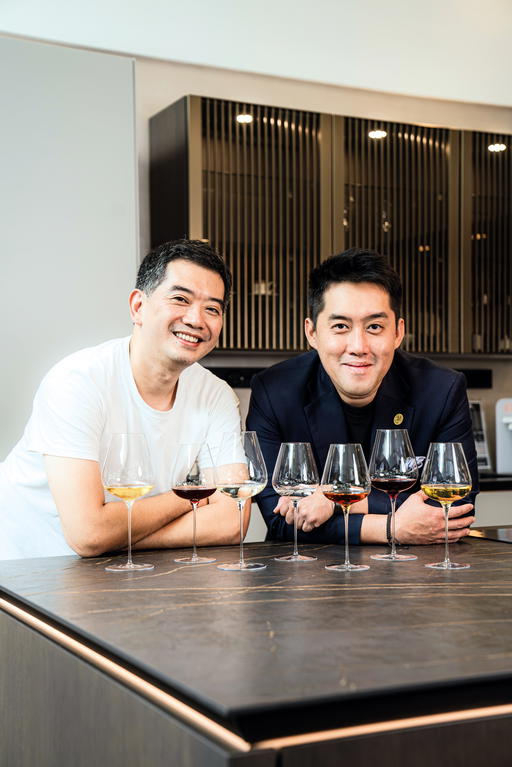 Thoo Lee Ming and Gerald Lu designed the first Singapore-made wine glass together. Photo: SKLO