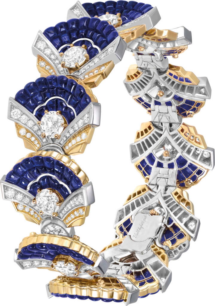 Coquilles Mysterieuses bracelet in white and yellow gold with diamonds and sapphires (Credit: Van Cleef & Arpels)