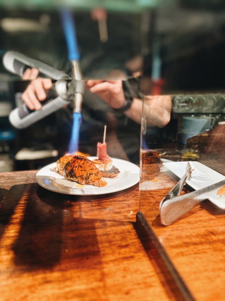 Atari Gastroteka torches its black pudding to give it a golden crust. Photo: Samantha Francis