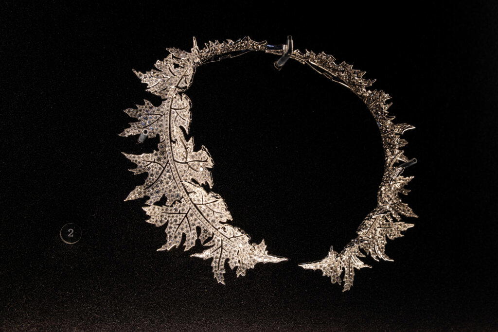 The Chardon necklace, a modern reinterpretation of an 1878 thistle brooch from the archives (Credit: Boucheron)