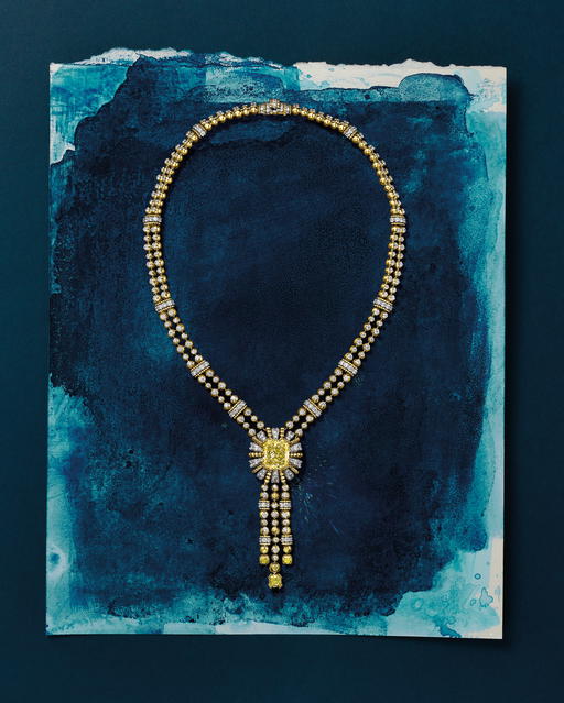 Urchin Fancy Intense Yellow Diamond Necklace in yellow gold and platinum with diamonds (Credit: Tiffany & Co. )