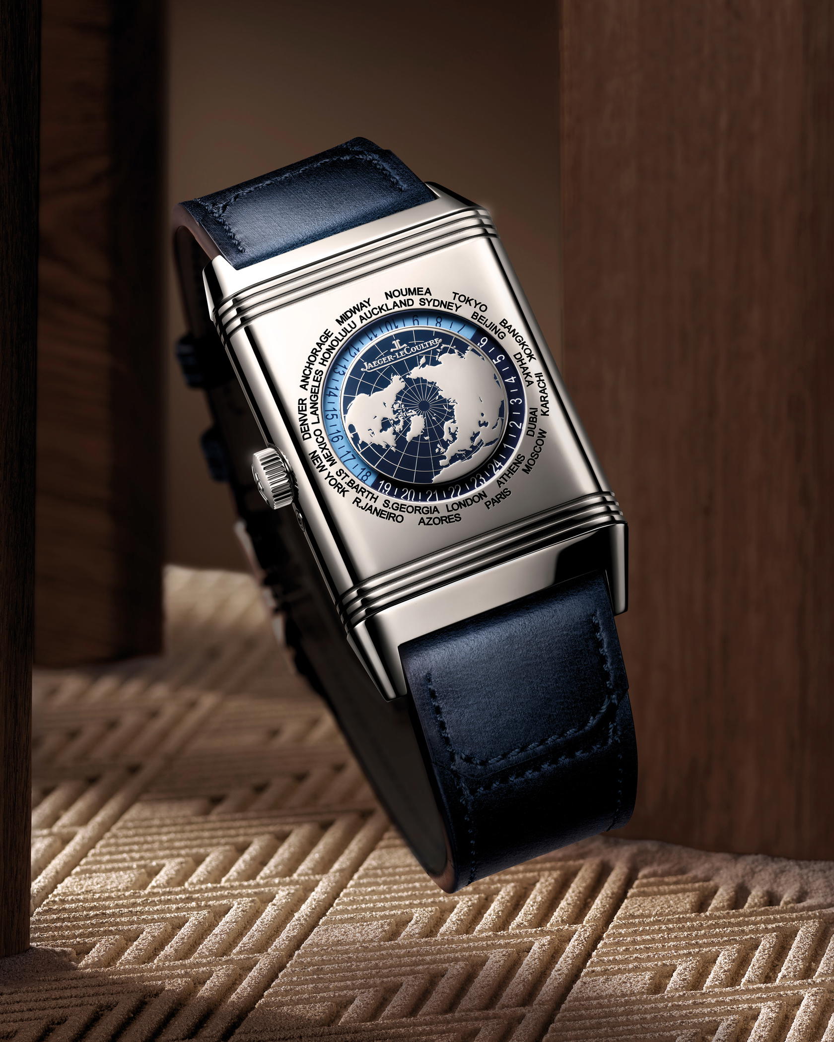 Reverso Tribute Geographic in stainless steel (Credit: Jaeger-LeCoultre)