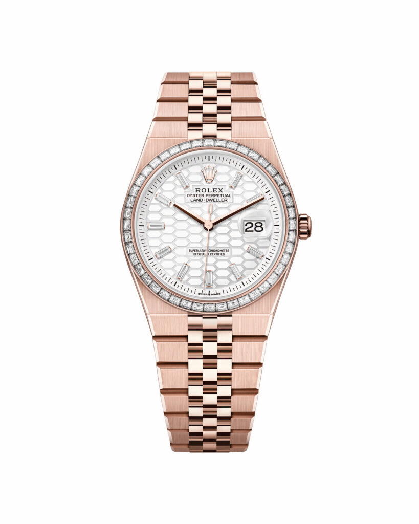 Oyster Perpetual Land-Dweller 40 in Everose gold with intense white dial (Credit: Rolex)