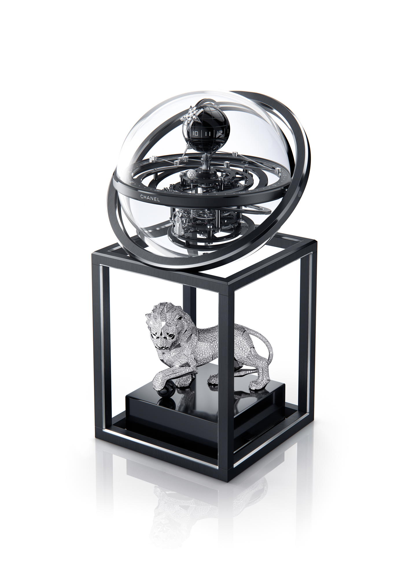 Diamonds Astroclock in white gold and brass with diamonds (Credit: Chanel)