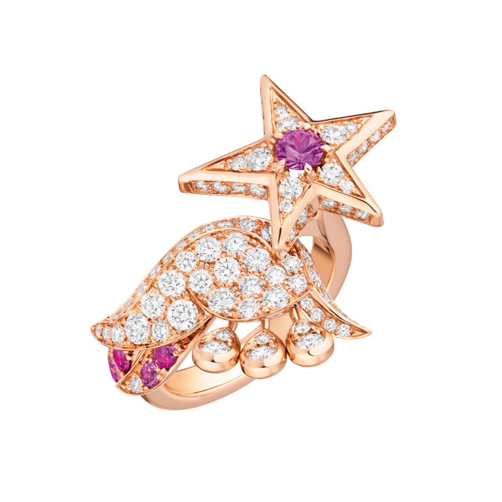 Pretty Wings Sapphire ring in pink gold with diamonds and pink sapphires (Credit: Chanel)