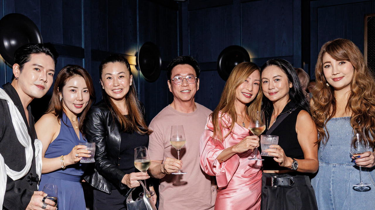 Auston Cai, Nikki Han, Jasmine Tan, Andy Goh, Tan Min-Li, Angelina Xiong, and Vivienne Lombard at “Vanta: The Art Of Time”