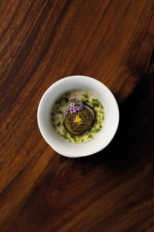 Soybean, Leek & Kaluga Hybrid Caviar (Credit: Mandai Rainforest Resort by Banyan Tree)