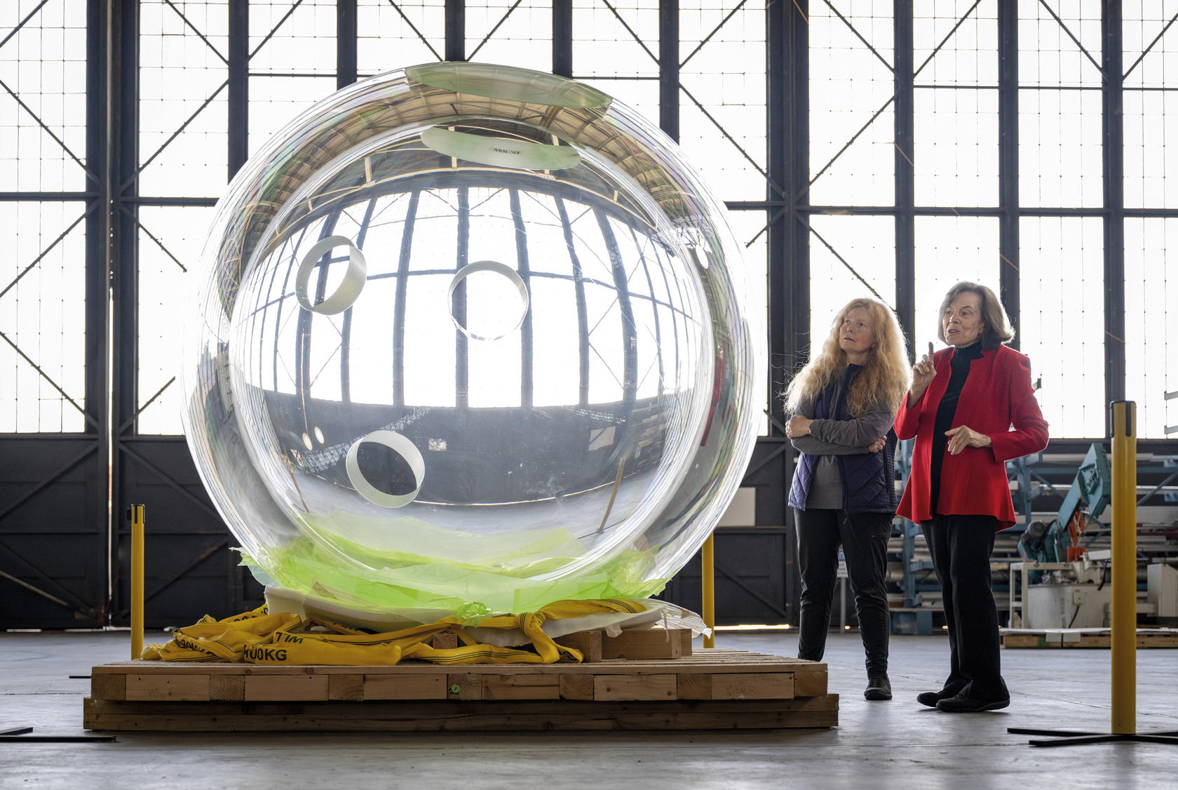 Photographed with her daughter, Liz Taylor, while inspecting one of the new submersibles by Deep Ocean Exploration and Research in California. “The only way to get that insight and understand why the ocean matters is by experiencing it,” says Earle (Credit: Rolex/Donald Miralle)