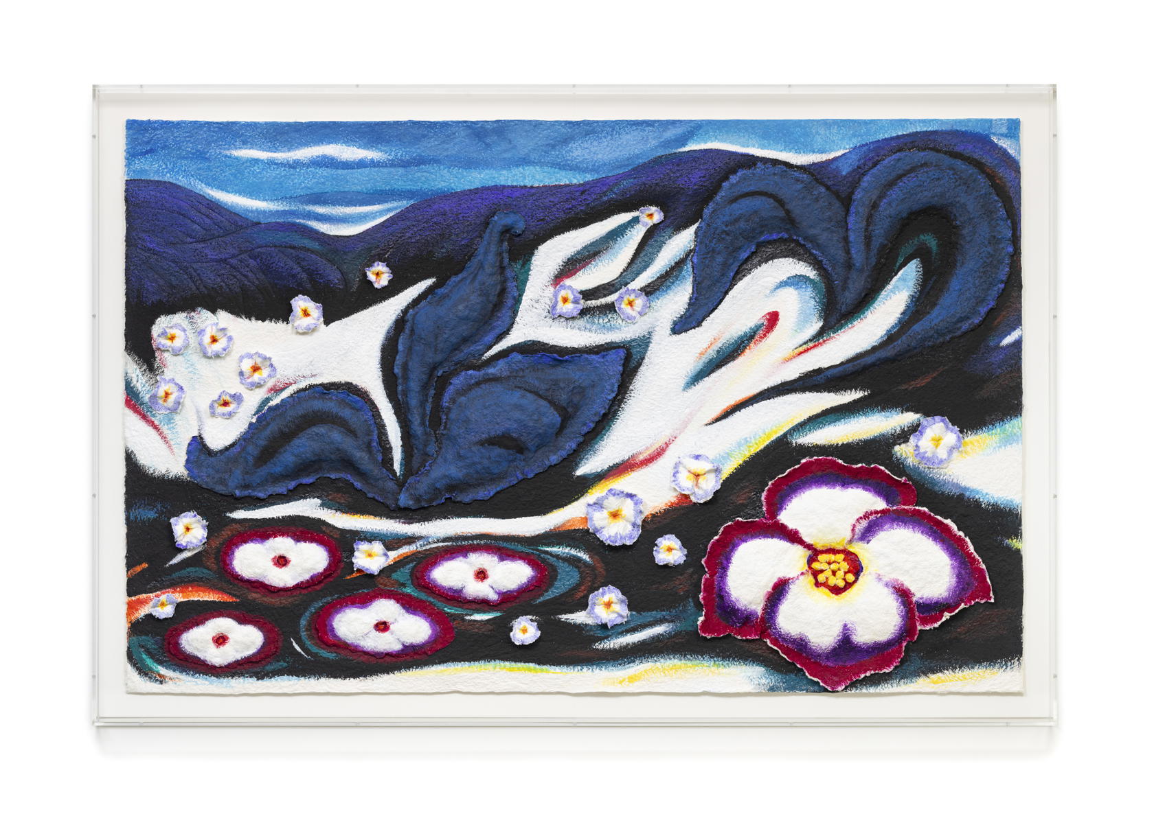 ‘Tropical Impression’, 2024, for STPI’s recent “Material Moves” exhibition. Han created 3D works from paper pulp and acrylic paint, away from her usual medium (Credit: Han Sai Por. Image courtesy of STPI)