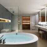 The Infinitas Suite stands out for its expansive bathroom, making it a highlight of the property (Credit: Lanserhof Tegernsee)