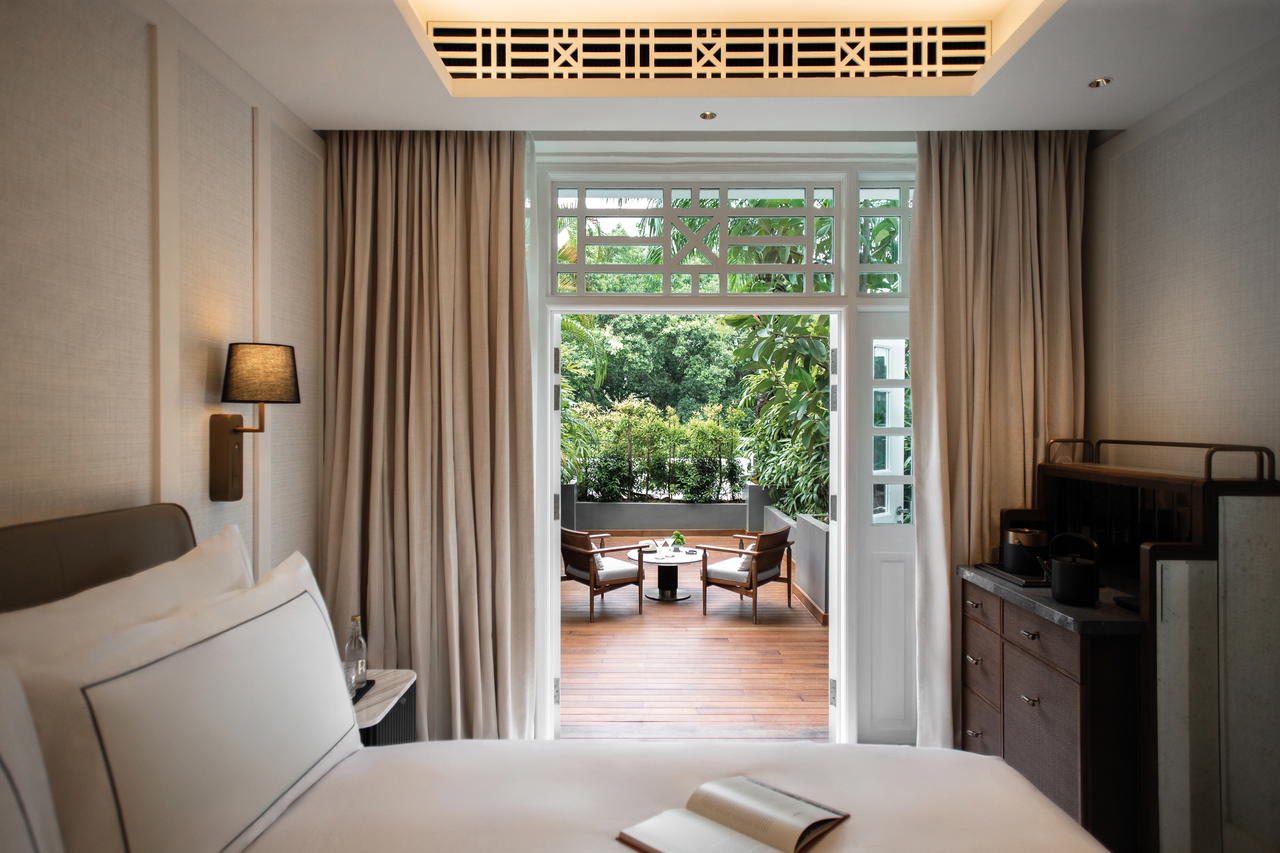 The Deluxe Patio Room blends indoor luxury with outdoor relaxation (Credit: Mett Singapore)