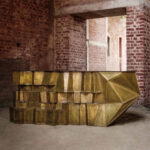 A striking example of the studio’s signature Hollowed Joinery technique, this console features hammered brass sheets that are welded together to create a sculptural frame (Credit: Vikram Goyal)
