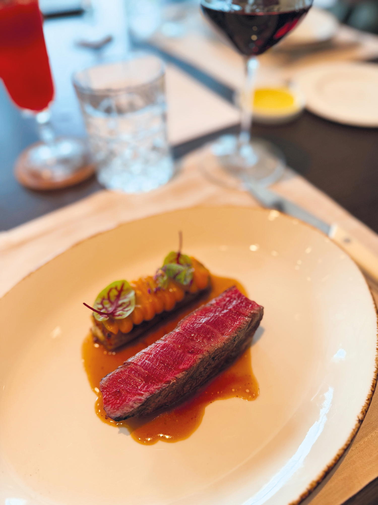 To achieve its caramelised crust, the Full Blood Wagyu is grilled over a wood fire (Credit: Samantha Francis)