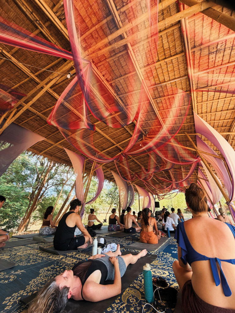 At a Deep Grounding with Earth Flow Yoga session by Sound of Santi (Credit: Samantha Francis)