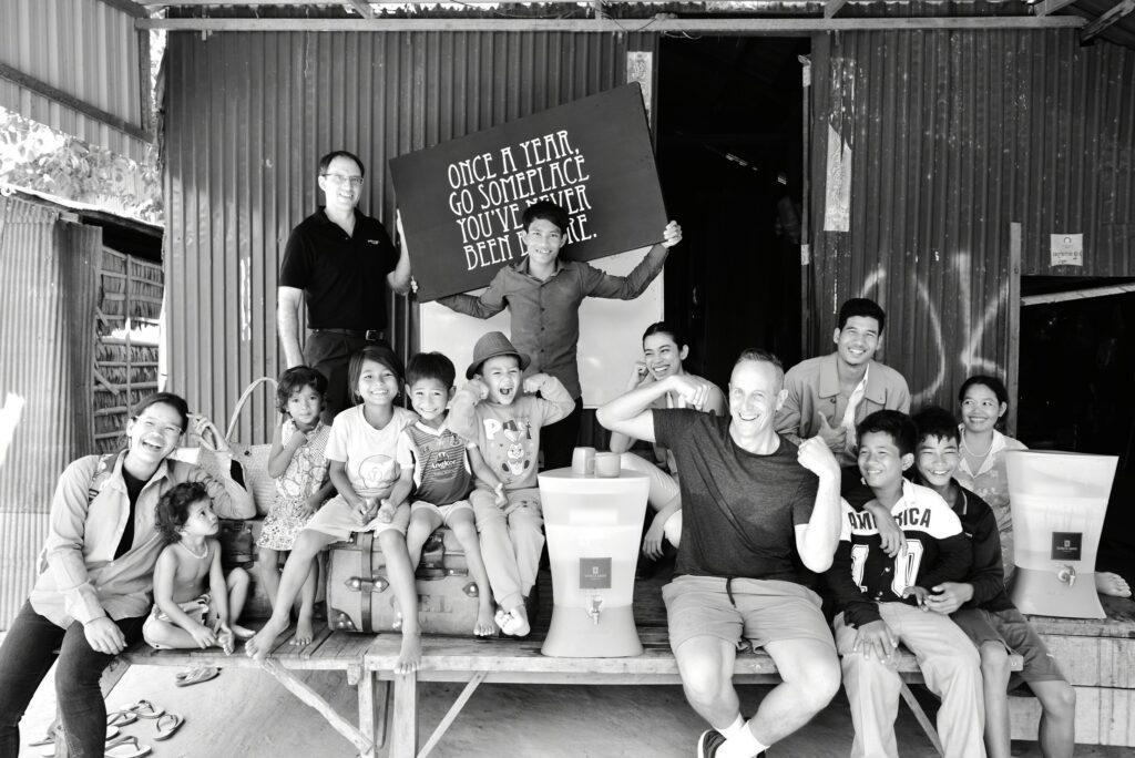 Bensley and Shinta Mani Foundation’s beneficiaries (Credit: Bill Bensley)