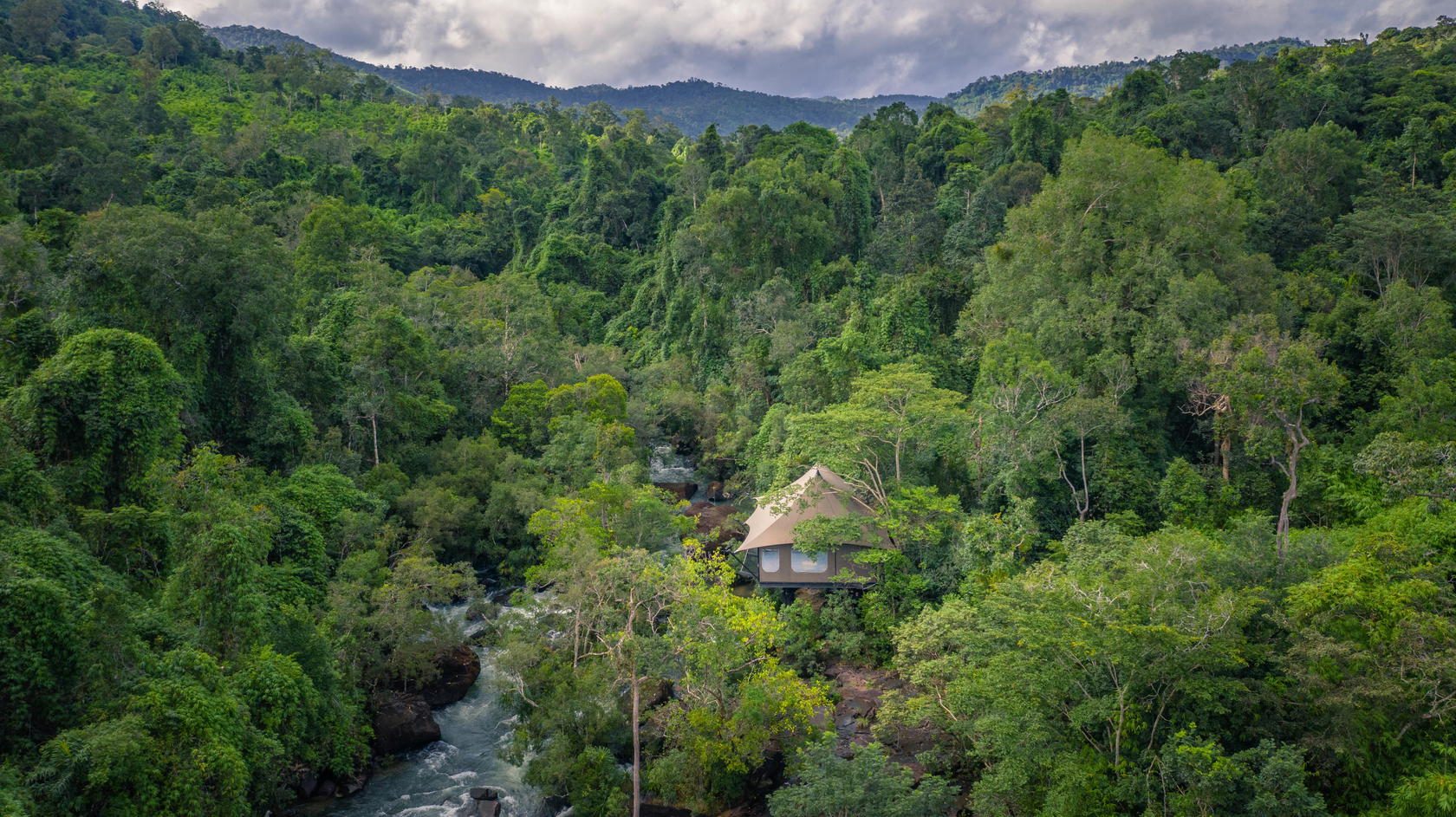 One of 15 tents at Shinta Mani Wild, which is ensconced in the Cardamom Mountains of Cambodia (Credit: Shinta Mani Wild)
