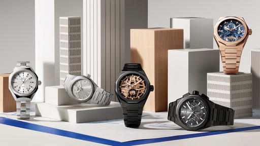 Zenith expands its Defy collection at LVMH Watch Week 2026 with new designs: (from left) Skyline 36; Revival A3643; Skyline Skeleton; Skyline Chronograph; and Skyline Tourbillion Skeleton (Credit: Zenith)