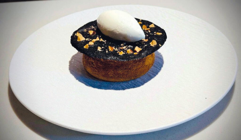 Hazelnut & Almond Lava Cake, a rich, molten praline creation by Wang (Credit: Amor)