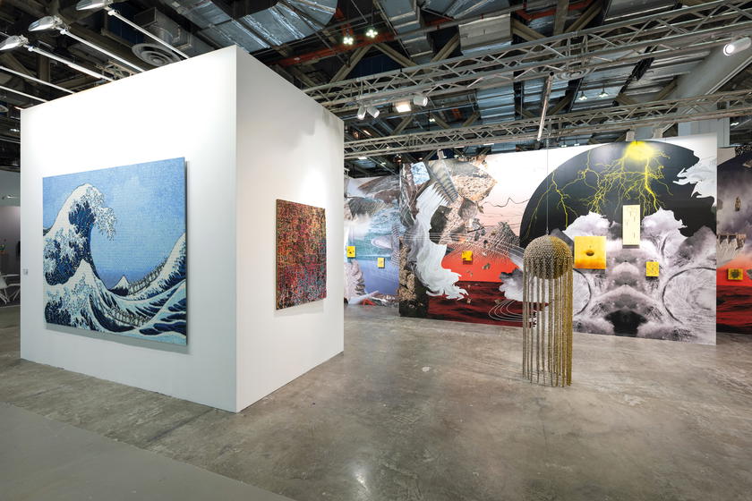 An installation view of neugerriemschneider’s booth (Credit: Art SG 2026)