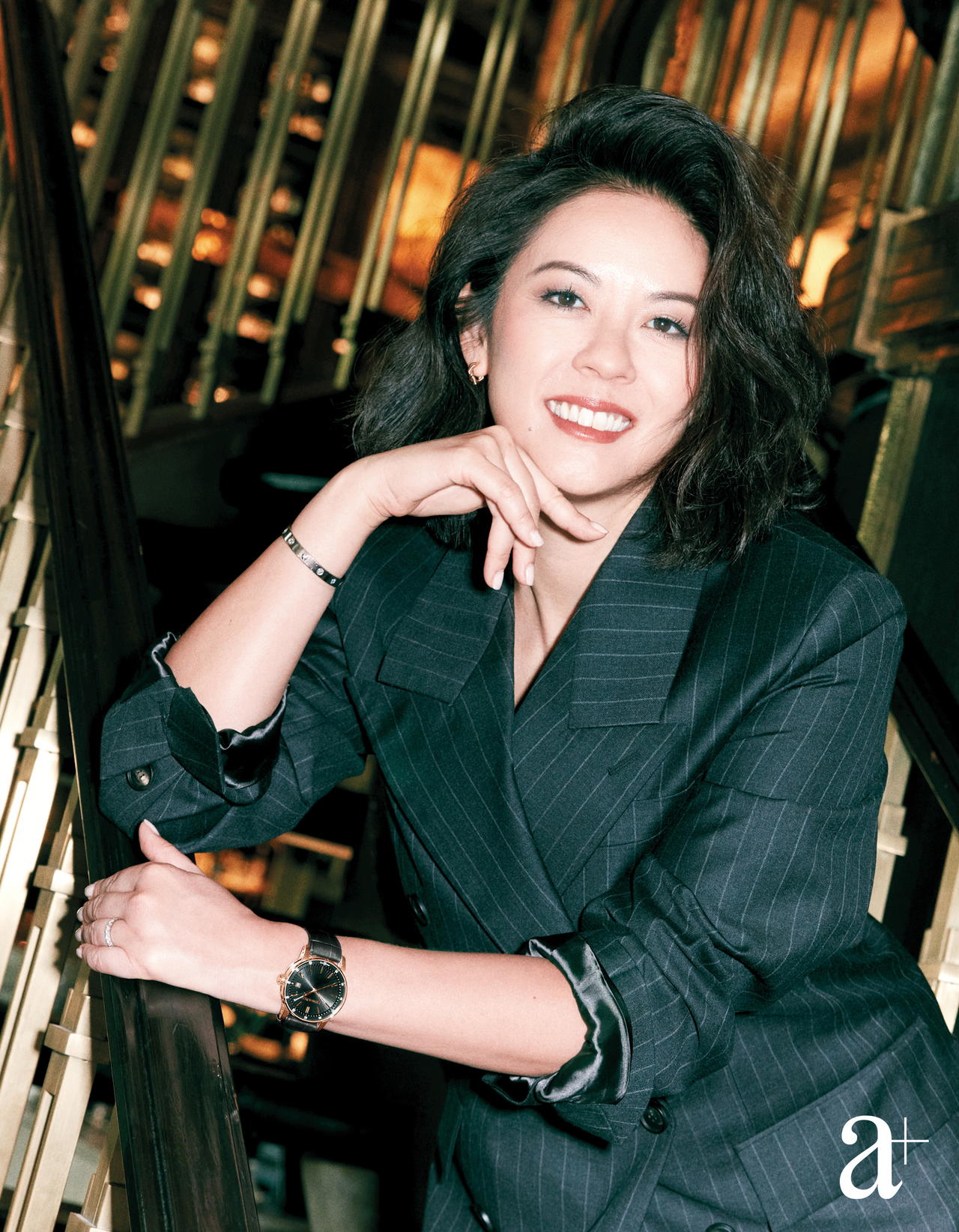 Code 11.59 by Audemars Piguet Selfwinding in pink gold from Audemars Piguet. Wool suit from Ferragamo (Credit: Joel Low. )