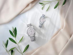 The STGF387 (above) comes in a striking, multifaceted stainless steel case, while the SBGA413 features a case and bracelet crafted from High-Intensity Titanium (Credit: Grand Seiko )