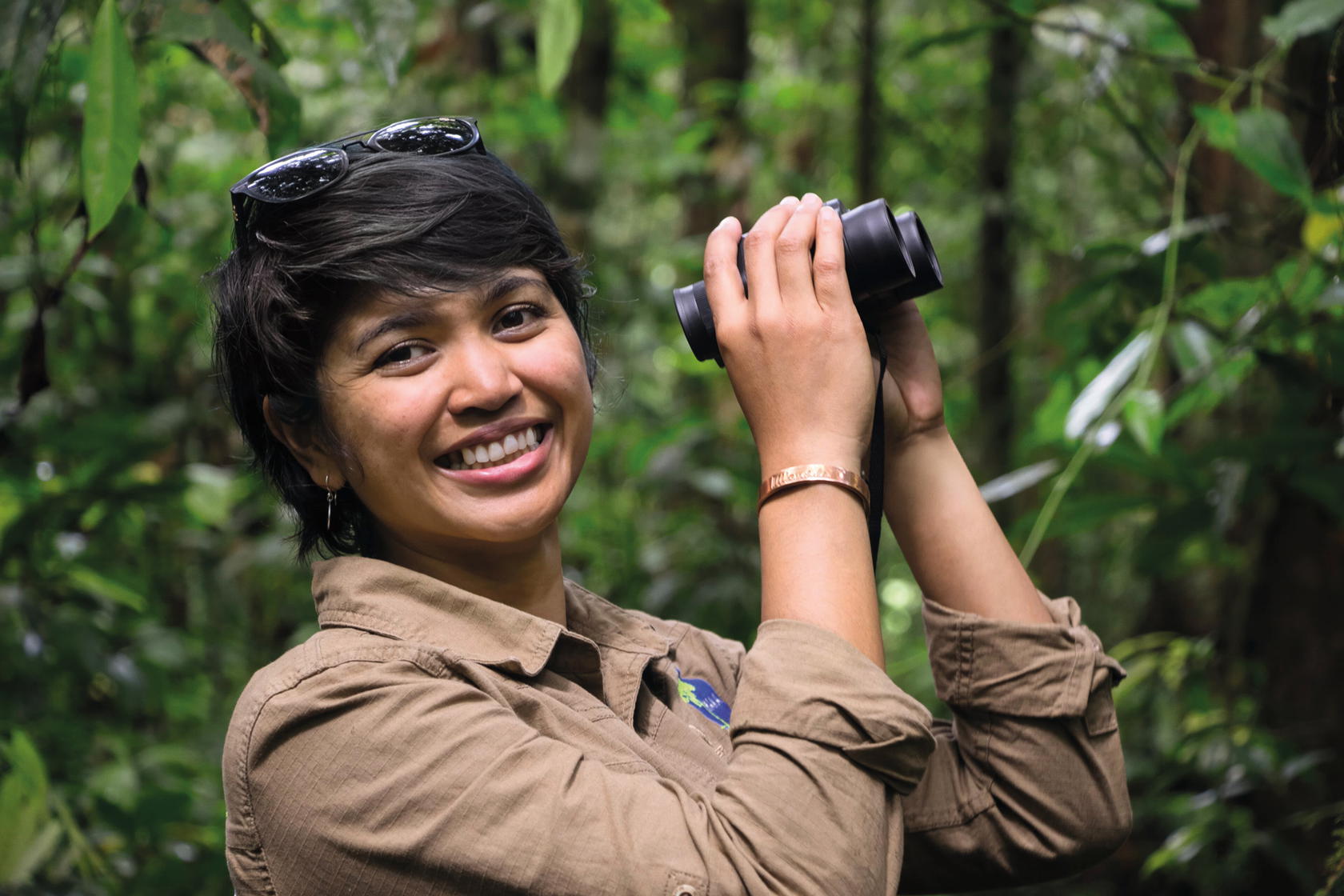 Forest conservationist Farwiza Farhan in the Leuser Ecosystem of Sumatra, Indonesia. She has successfully mobilised local communities and led numerous campaigns against the destruction of the ecosystem; the last place on earth where elephants, tigers, orang utans, and rhinoceros still co-exist in the wild (Credit: Magdalena Stawinski)
