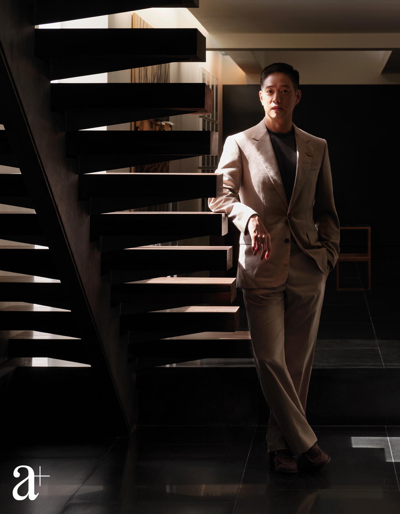 Cotton T-shirt and wool suit, both from Louis Vuitton (Credit: Wee Khim)