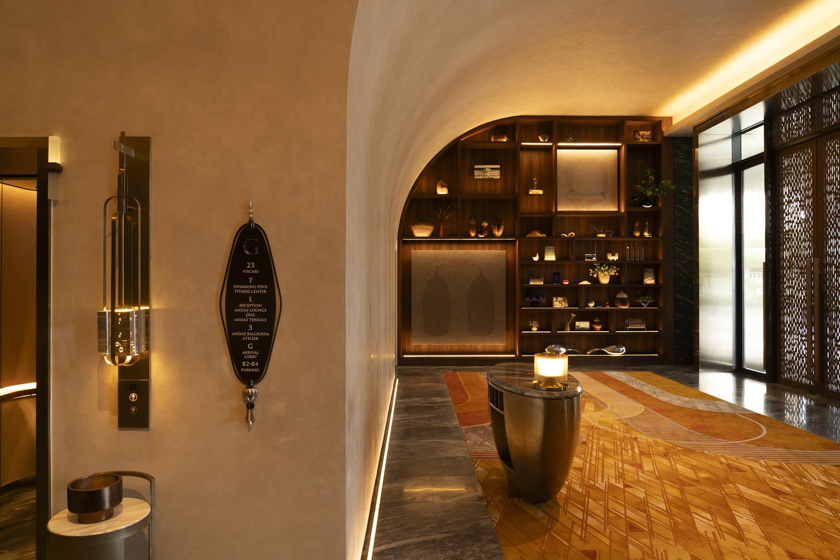 Khun Pinaree Sanpitak’s ‘Pocket of Nature’ (2024-2025) greets guests as they enter the main lobby (Credit: Andaz)