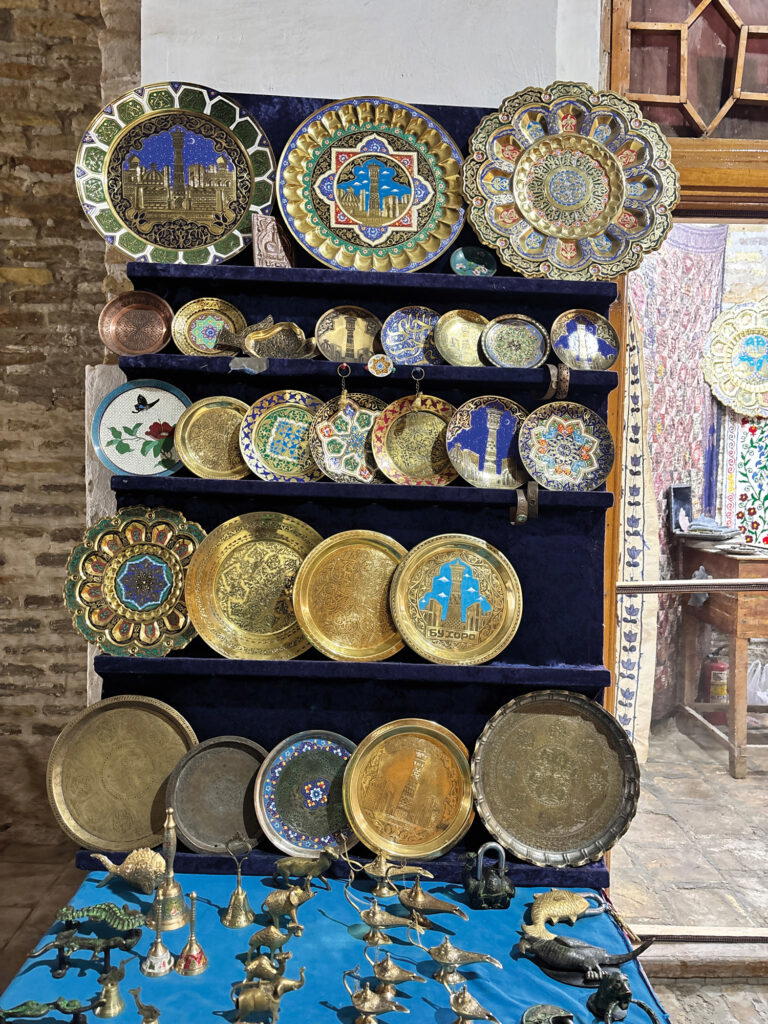 Metal crafts for sale inside the domed bazaars (Credit: Kalpana Sundar)