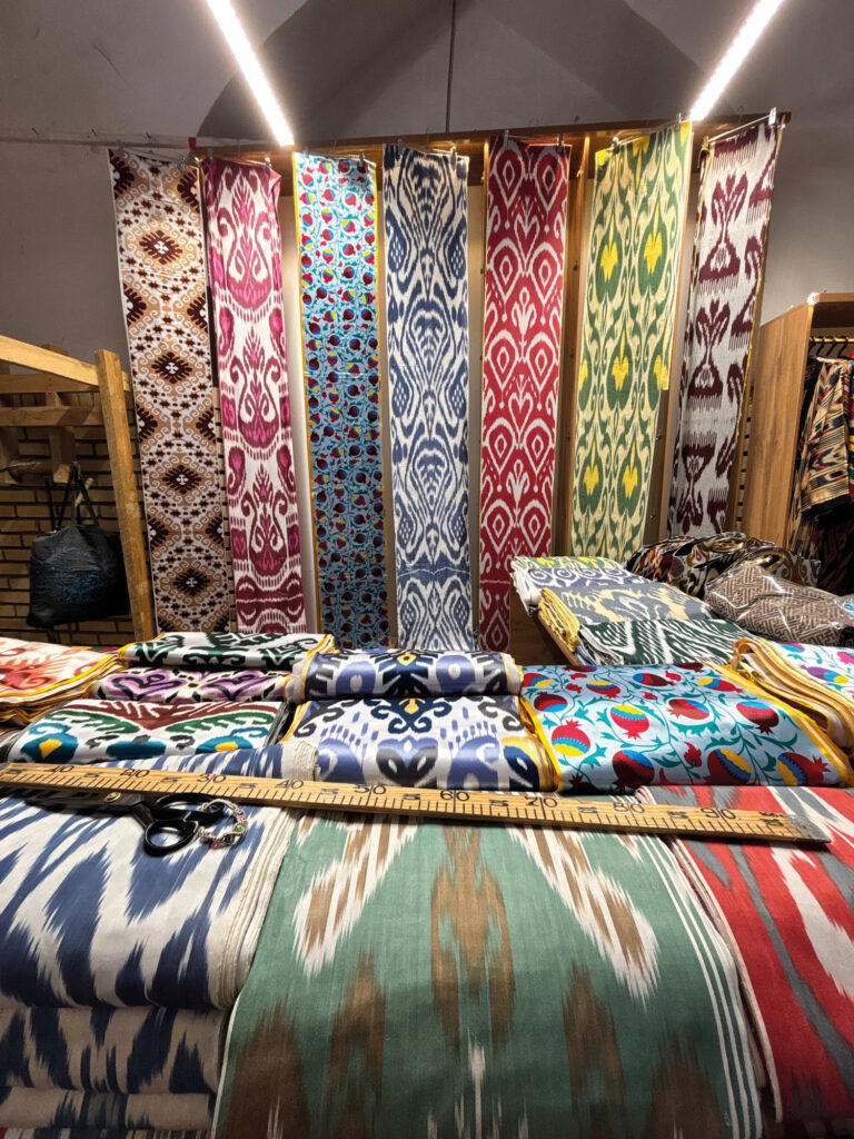 Ikkat textiles in Khiva (Credit: Kalpana Sundar)