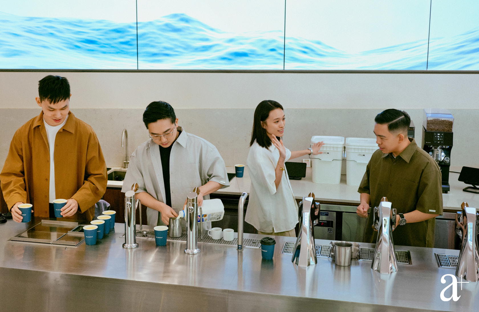 Will Leow, with (from left) Ang Wei Kiat, Director of Coffee; Regina Chua, Head of Operations; and Alistair Seetho, Head of Training (Credit: Stefan Khoo)