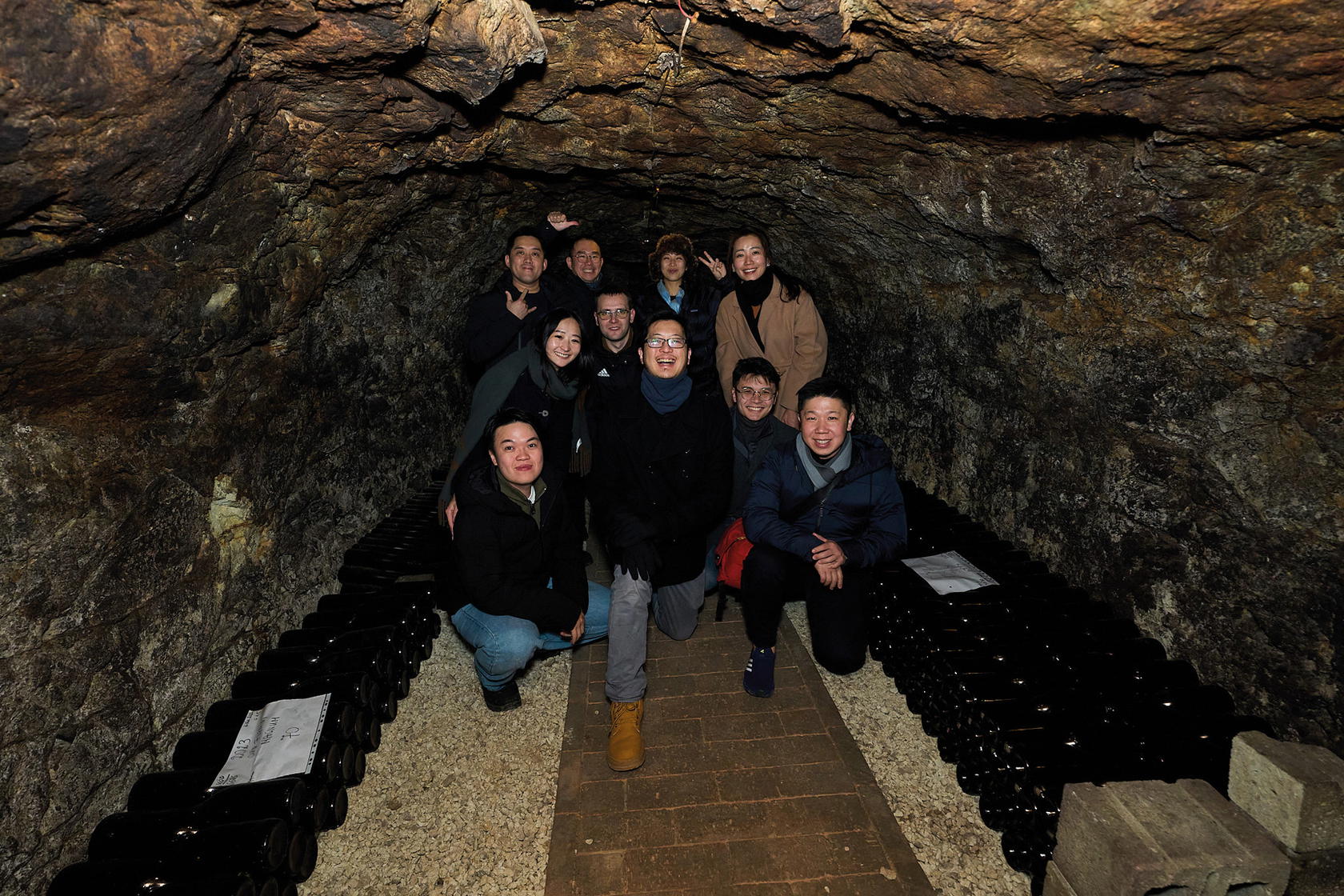 Sommelier Association of Singapore with Ádám Tóth in the Barta Pince cellar (Credit: Wines of Hungary)
