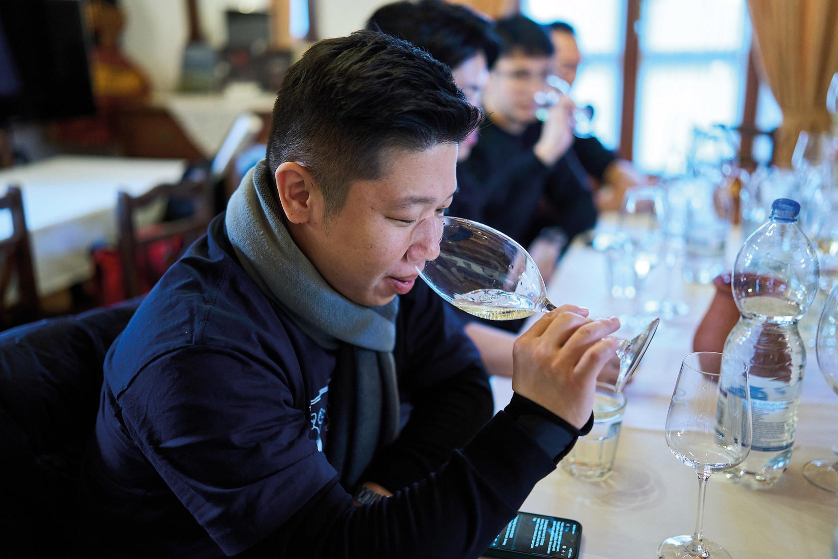 The Connoisseur Collective Group’s Wine Director Joel Lim at a tasting (Credit: Wines of Hungary)