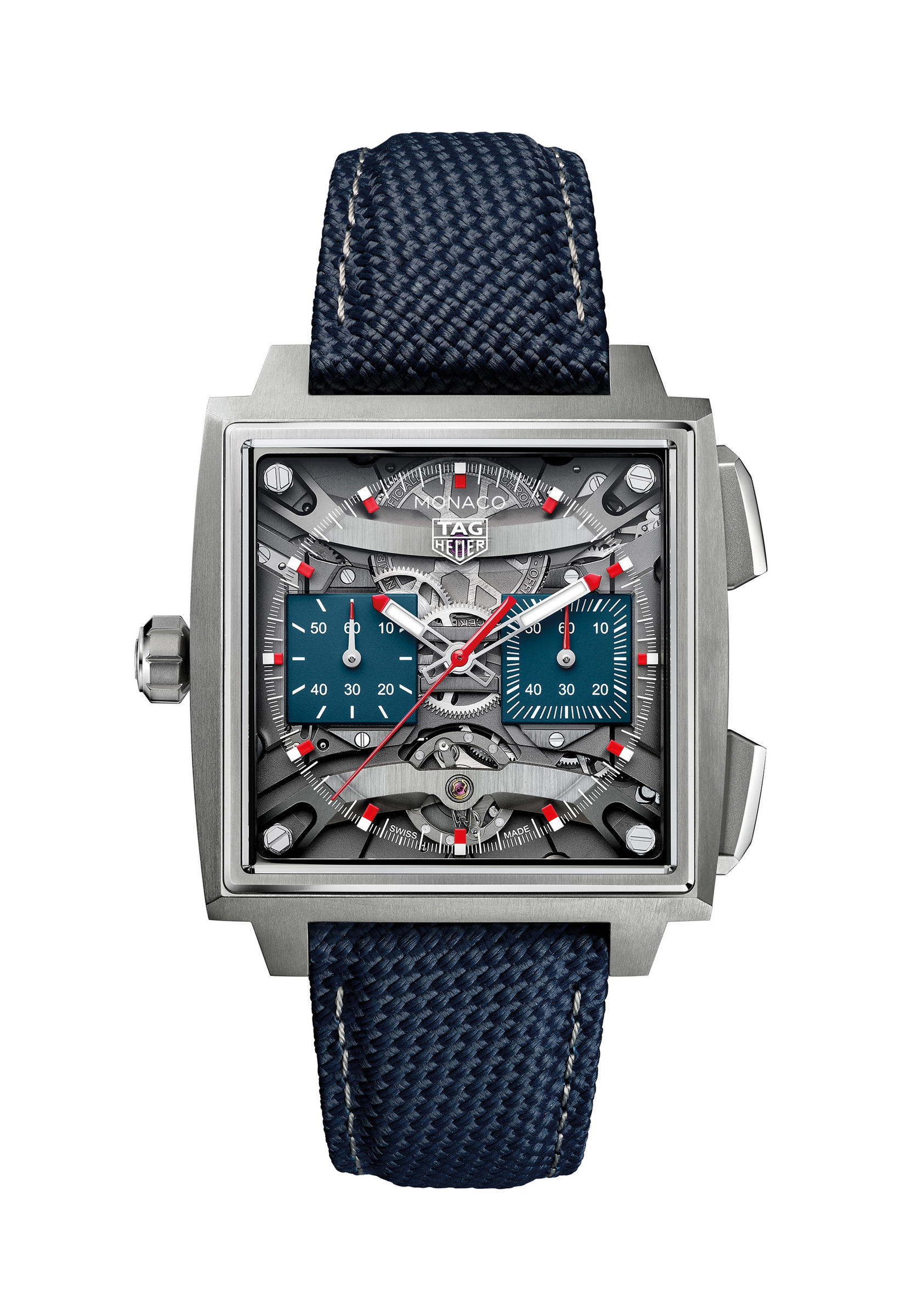 With the Monaco Evergraph, Tag Heuer reimagines the mechanical chronograph by replacing traditional levers and springs with LIGA-fabricated bistable elements for reduced friction (Credit: Tag Heuer)