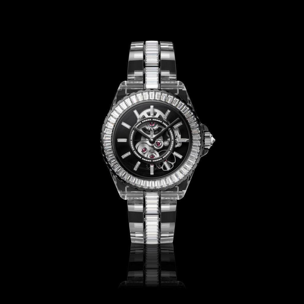 J12 X-Ray Coco Game in sapphire crystal and white gold with diamonds (Credit: Chanel)