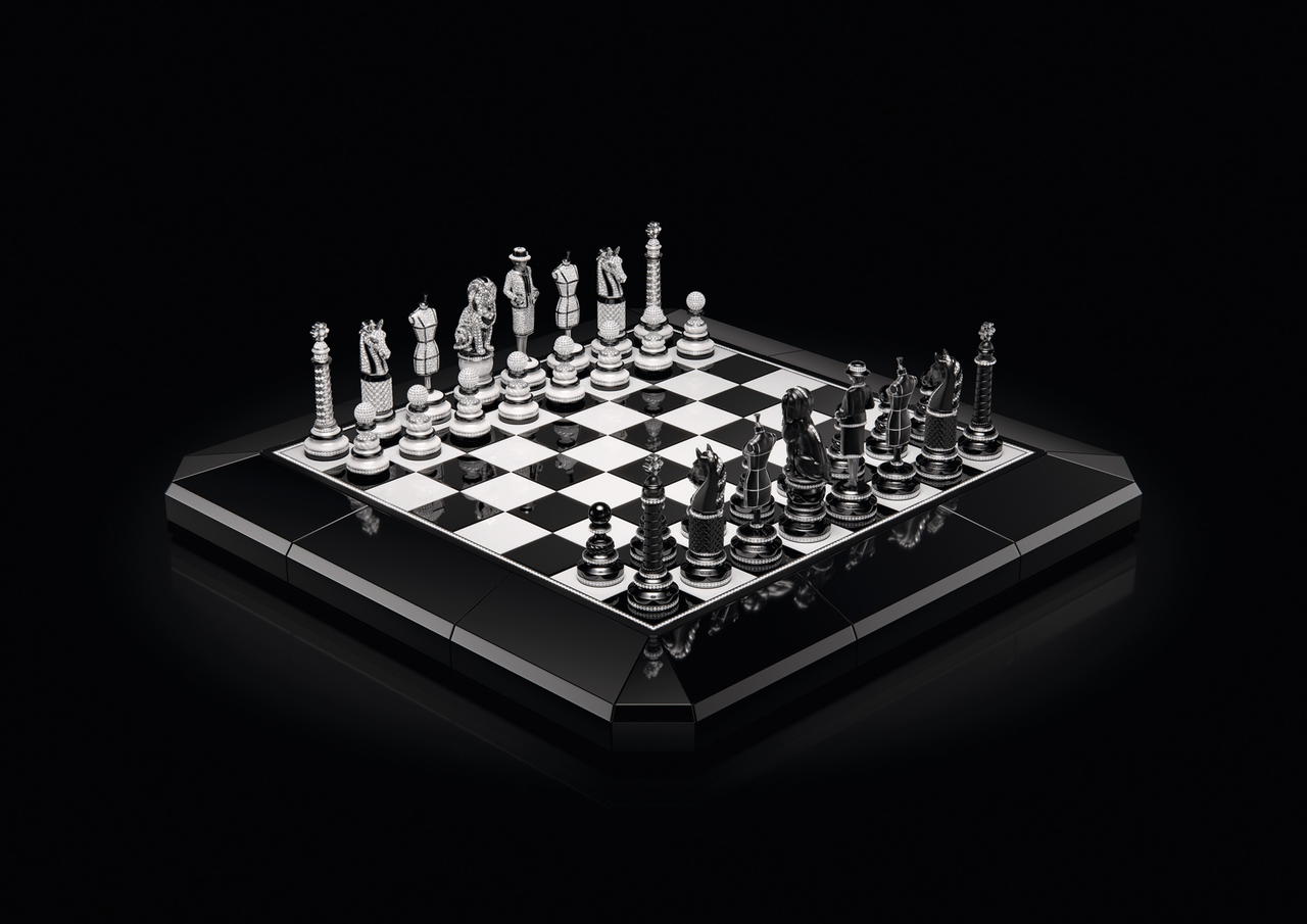 Chanel Coco Game Chessboard: three years of design, 1,200 hours of ceramic research, and a new gem-setting technique developed for a single queen's suit (Credit: Chanel)