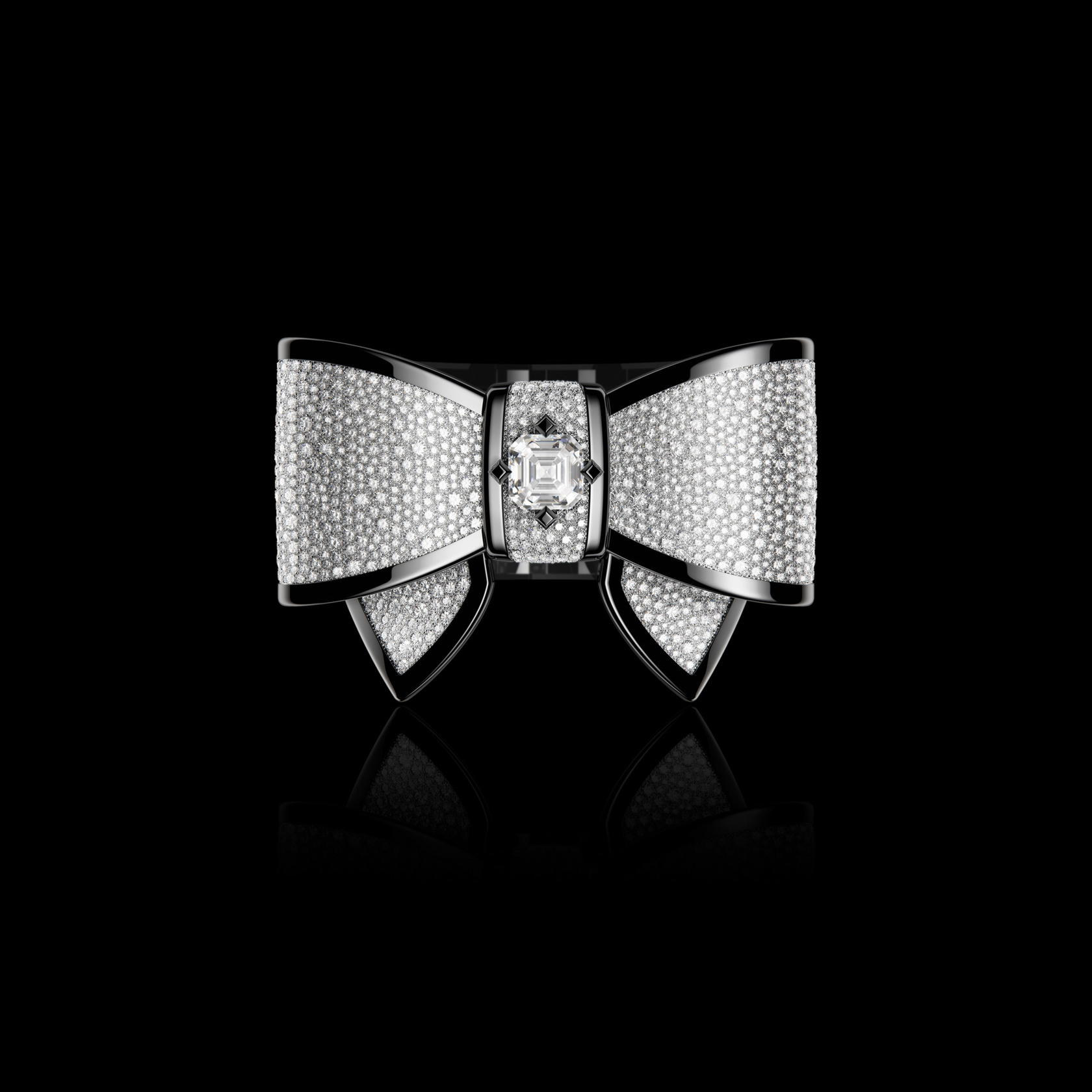 Noeud de Diamants cuff in white gold and titanium with diamonds (Credit: Chanel)