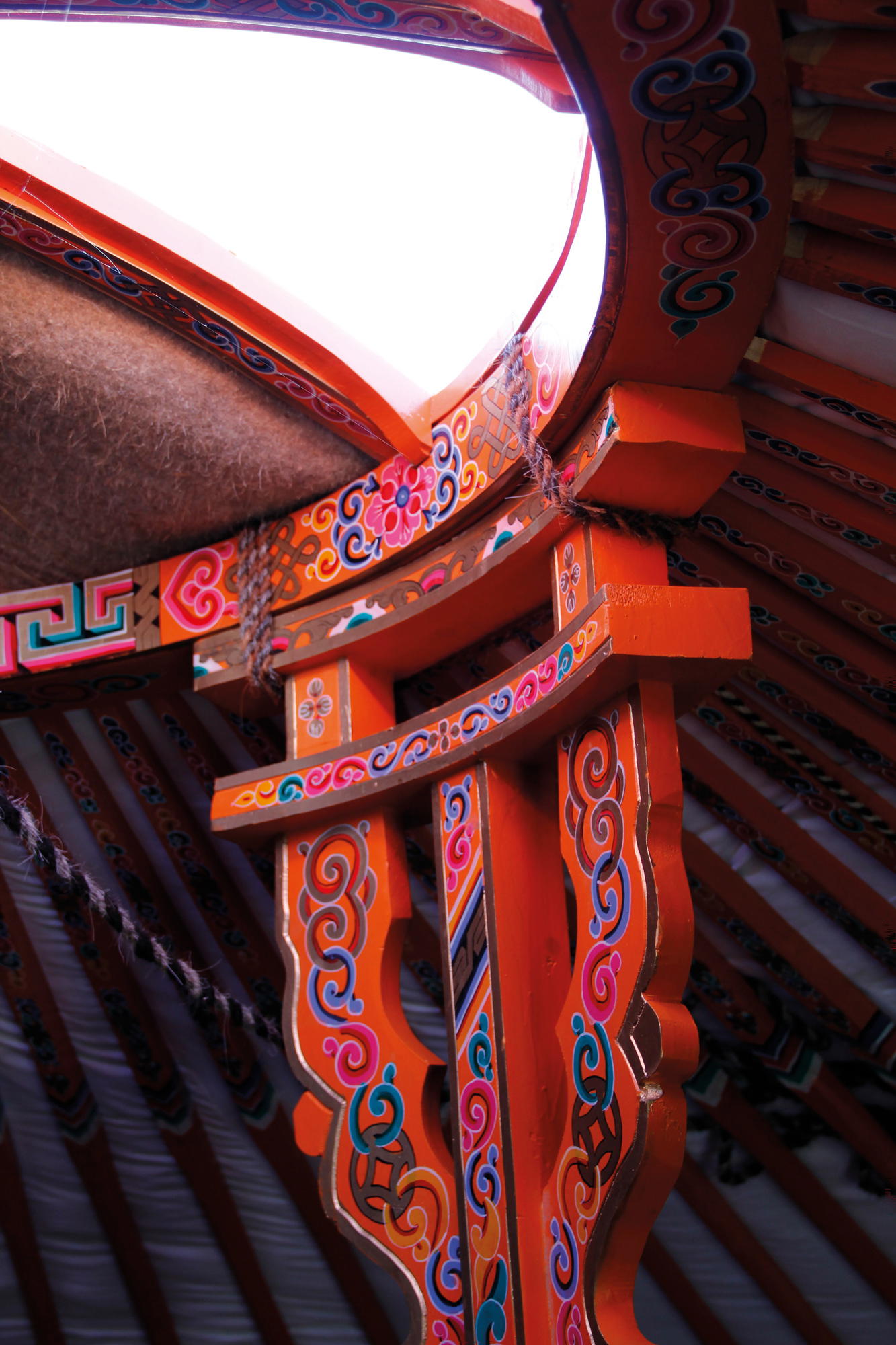 Mongolian motifs on the interiors of a ger (Credit: A. PregnanA)