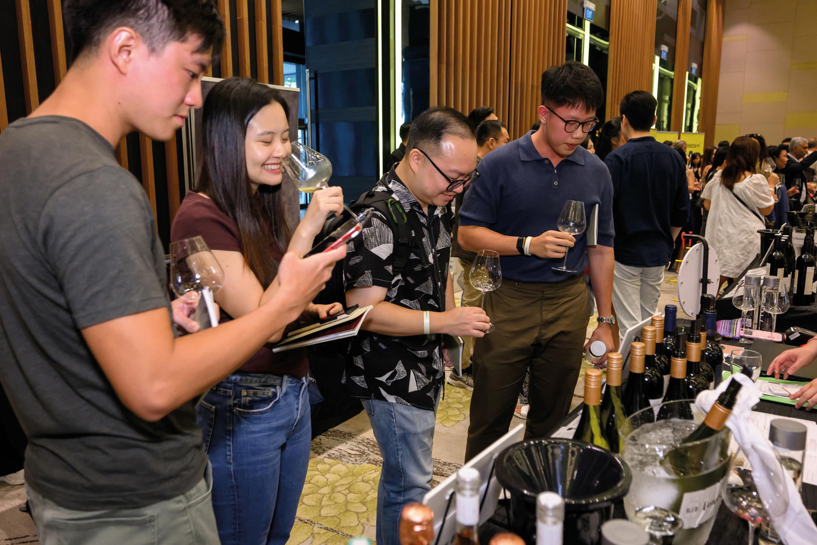 Participants exploring wines at Grape Escape 2025 (Credit: Sommelier Association of Singapore)