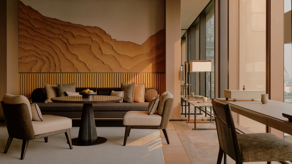 Floor-to-ceiling windows open up to 270-degree sweeping views of Bangkok (Credit: Aman Nai Lert Bangkok)