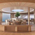 The renders reveal an interior that closely mirrors the calm, understated design language of Aman's land-based resorts (Credit: Sinot)
