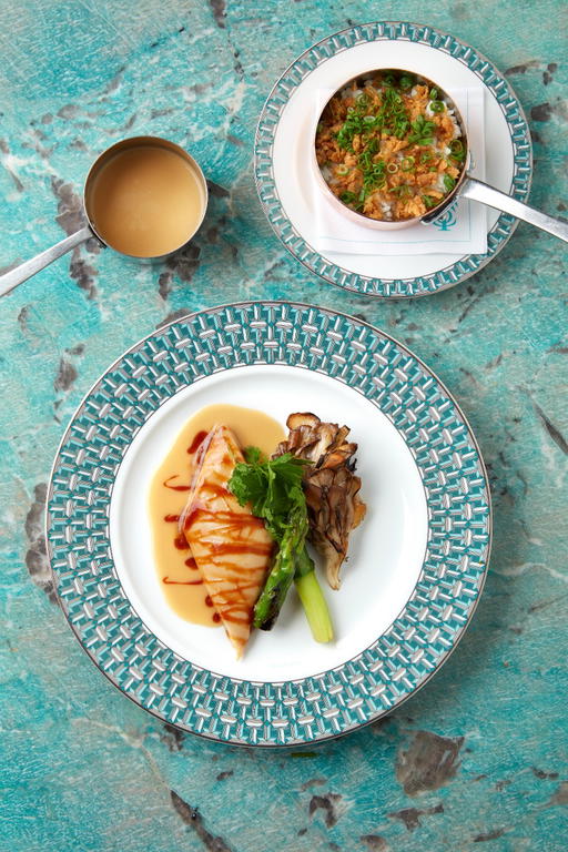 One standout is the Confit Yellow Chicken, Royer's interpretation of Singapore's unofficial national dish (Credit: Tiffany & Co)