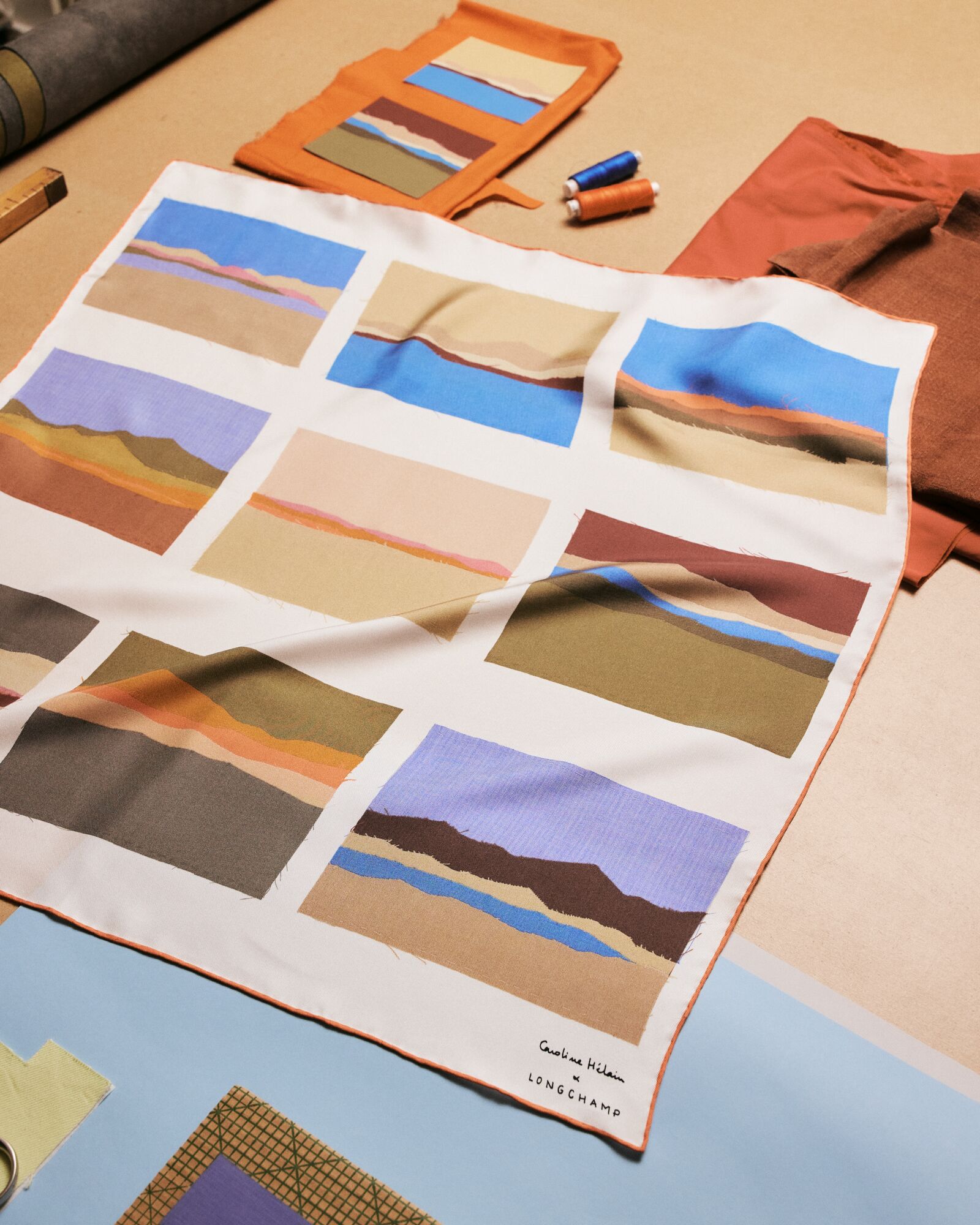 Mock-up of Hélain’s landscapes (Credit: Longchamp)