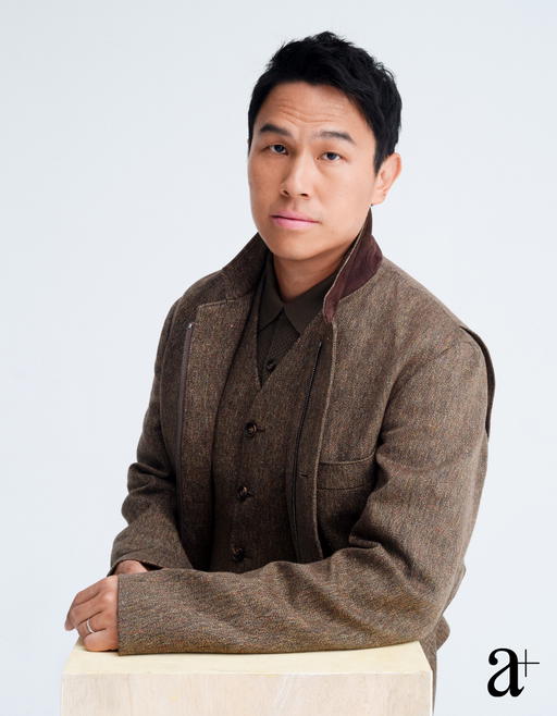 Wool polo shirt, linen blend vest and jacket, all from Loro Piana (Credit: Stefan Khoo)