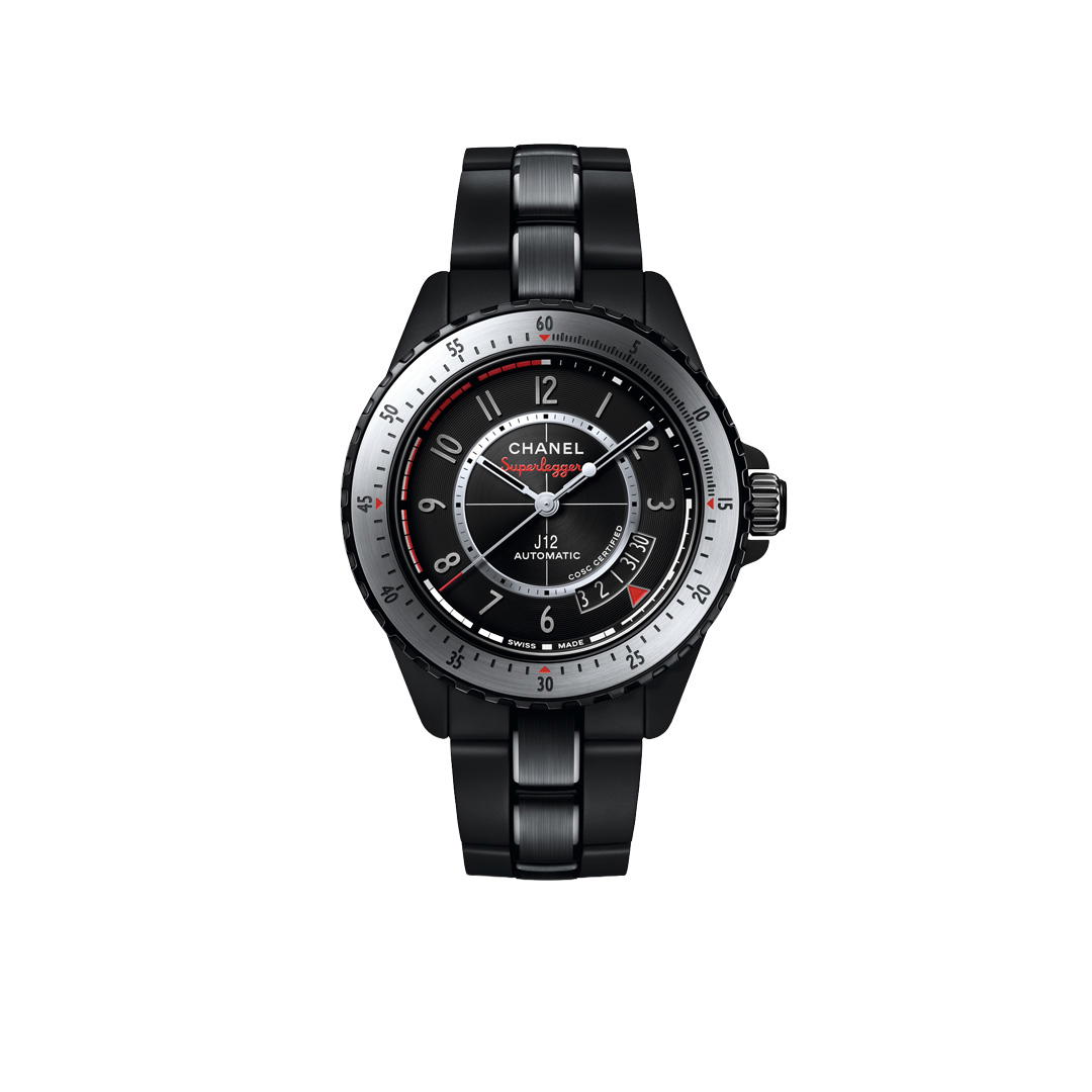 With its bezel ring Kolsterised for six times the scratch resistance of ordinary steel, Chanel's J12 Superleggera returns in matte black ceramic and steel (Credit: Chanel)