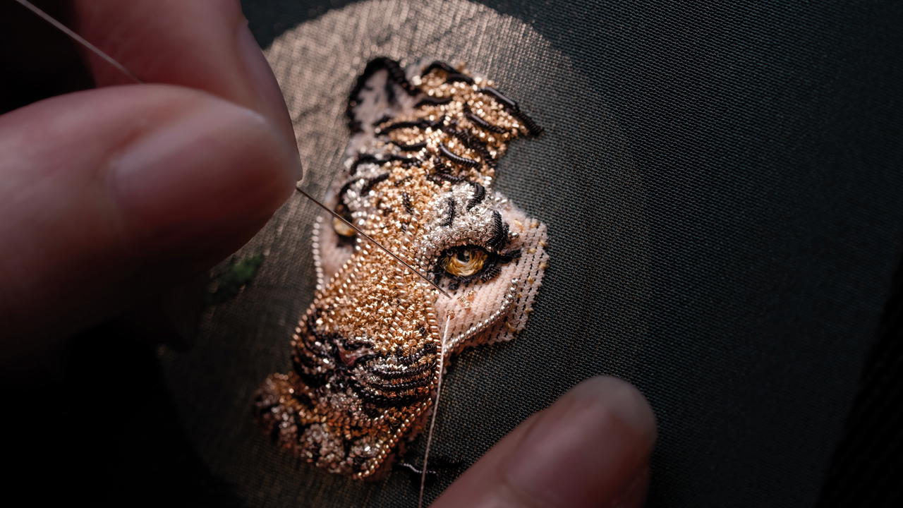 Vacheron Constantin Metiers d’Art Tribute to the Animal Kingdom features six watches, each dedicated to a different craft: gold embroidery, feather work, wood marquetry, glass sculpture, paper sculpture, and micro origami (Credit: Vacheron Constantin)