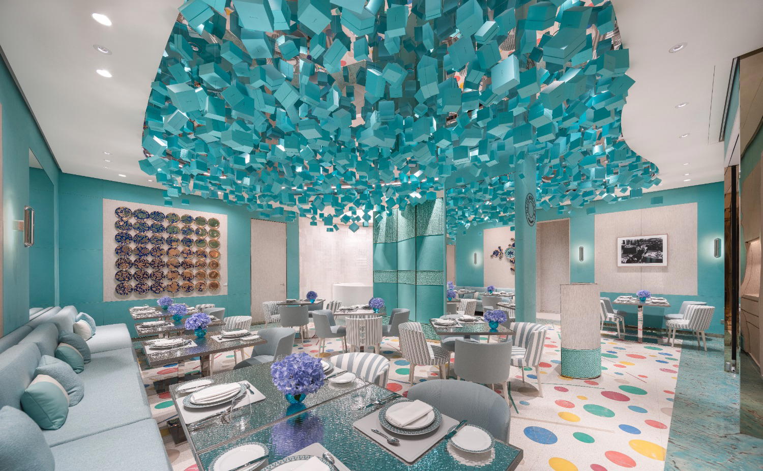 The cafe, clad in robin egg blue, is located on the third floor of the Tiffany & Co. flagship store at Ion Orchard (Credit: Tiffany & Co)