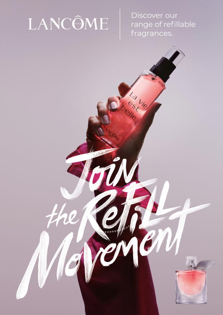 In Singapore, seven brands, including Lancôme, are offering refills islandwide (Credit: L’Oréal BETC)